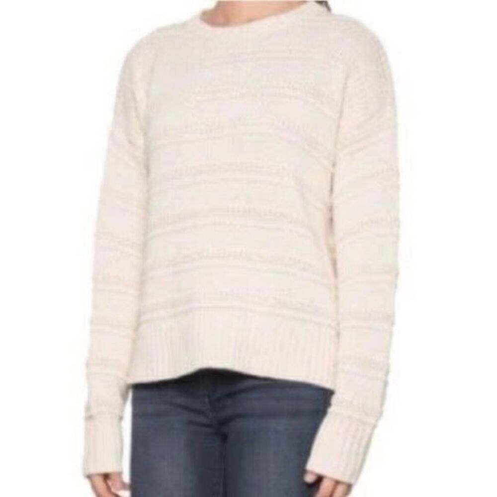 CUPCAKES &‎ CASHMERE Chunky Cable Knit High Low Cream Sweater Size Large